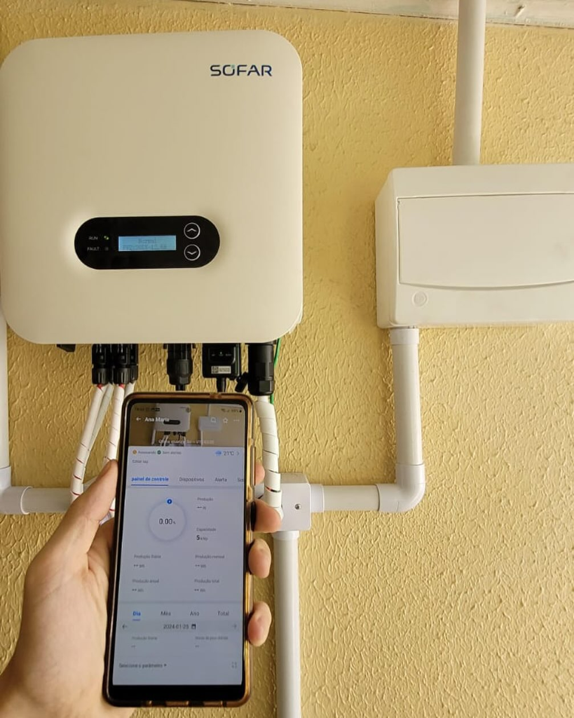 Monitoramento do sistema solar pelo aplicativo – Solar Hey